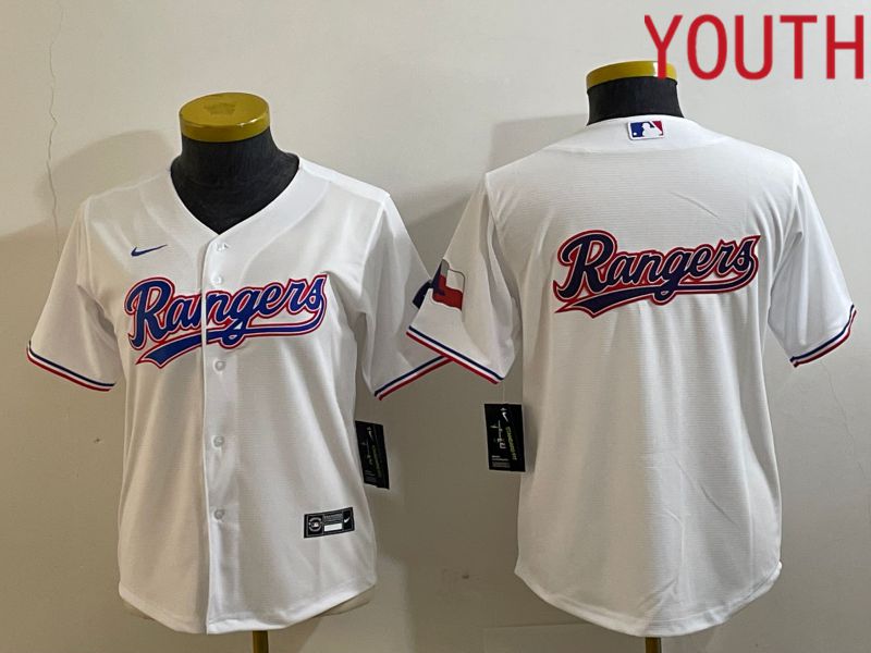 Youth Texas Rangers Blank White Game Nike 2023 MLB Jersey style 4->youth mlb jersey->Youth Jersey
